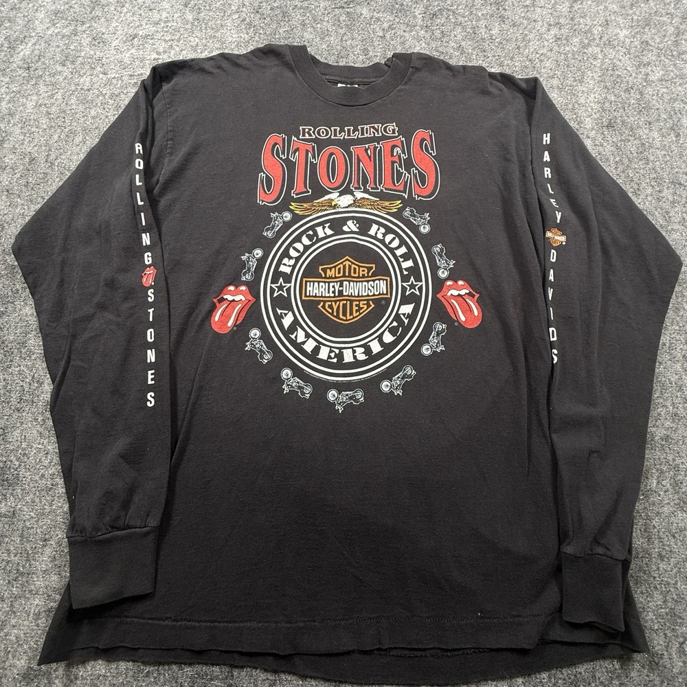 Vintage 1994 Rolling Stones Harley Davidson Shirt Mens XXL Single Stitch USA
